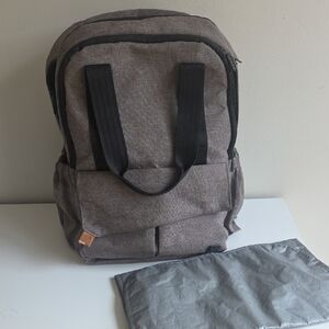 Stylish Gray Diaper Bag Backpack